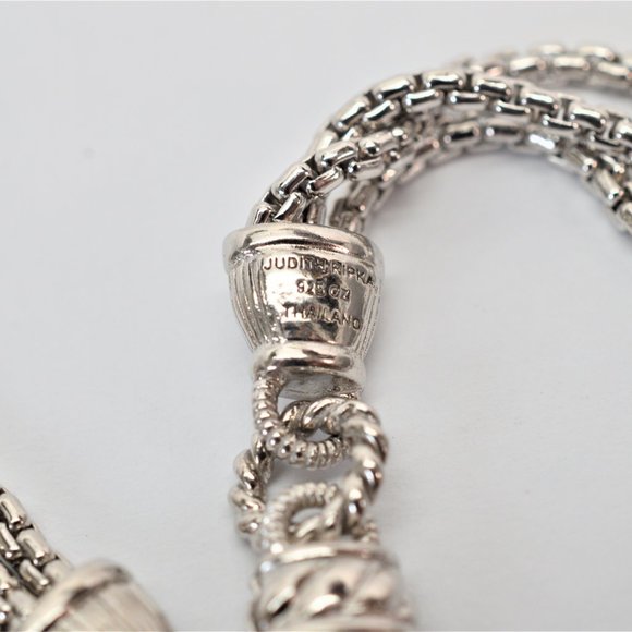 Judith Ripka Triple Strand Station Necklace w CZ Elements - Picture 4 of 6